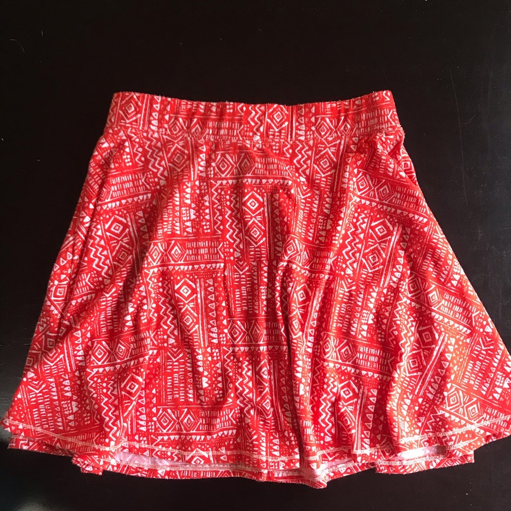 🔹3 for $10🔹 Adorable Orange Tribal Print Skater Skirt